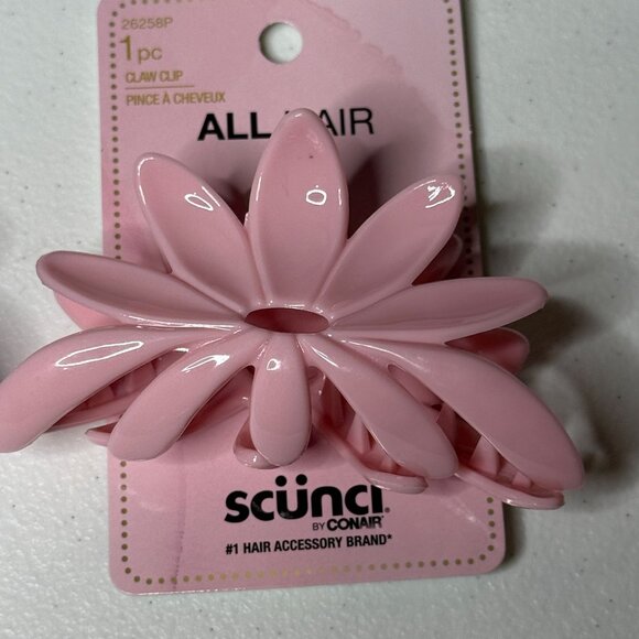 Scunci Flower Claw Clips 2 Pack Purple Pink Large Hair Claw Pastel Spring Gift - Picture 5 of 7